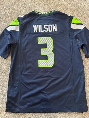 NFL Navy and Neon Green Team Football Jersey